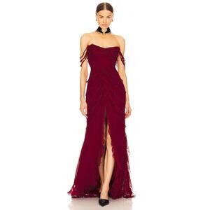Mirror Palais Cascading Ruffle Long Gown - XS